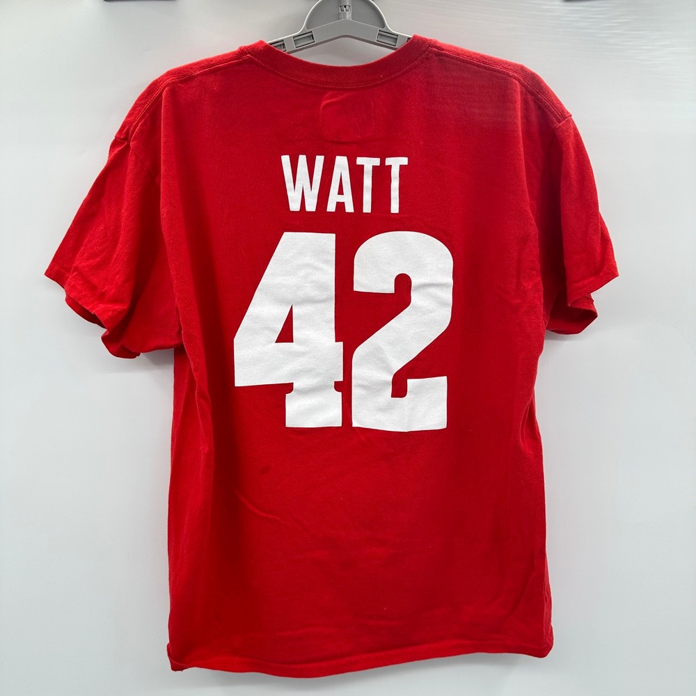 Wisconsin Badgers JJ Watt 42 Captivating Red T-Shirt Mens Large NCAA Football